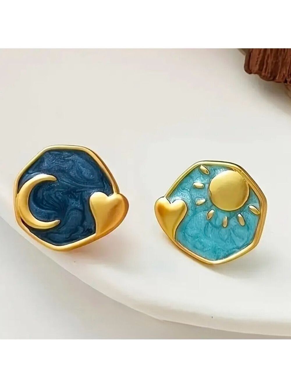 My Moon + Stars Oil Drop Earrings